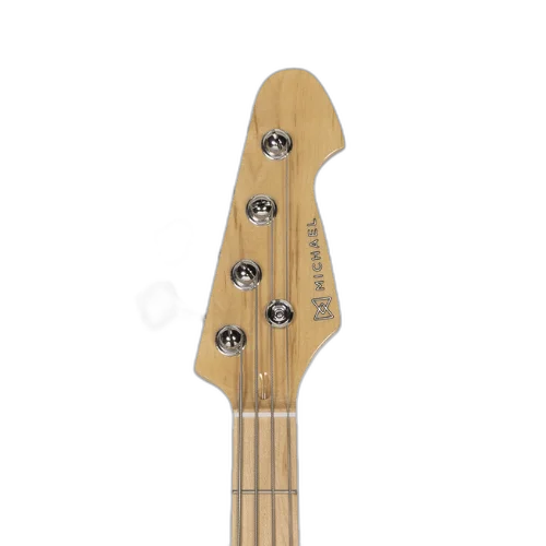 Contrabaixo Michael JB BM607N BK Black com Corpo Basswood Captadores Single Coil e Tarraxas Cromadas