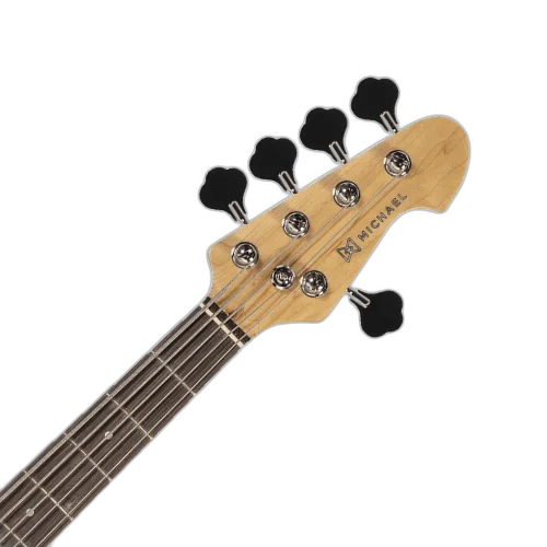 Contrabaixo Michael JB BMJ500 5 Cordas SK Sunburst Black com Corpo Basswood Captadores Single Coil e Tarraxas Cromadas