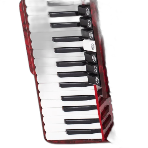 Acordeon Michael ACM12007N Vermelho Perolado 120 Baixos 7 Registros 3ª Voz 41 Teclas Palhetas Aço Inoxidável Fole Linho Couro Bag e Alça