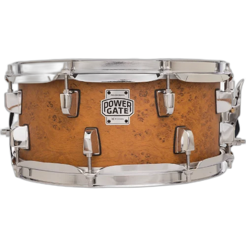 Caixa de Bateria Michael Powergate Birch PGB1255 FRD 12x5.5 Flame Birdseye com Fuste Hybrid Birch/Poplar Aros Power Hoop e Esteira 20 Fios