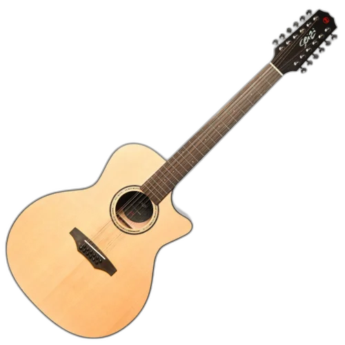Violão Seizi Supreme Ryu Cutaway 12 Cordas Spruce Natural Satin com Corpo Spruce Sólido Fundo Ovangkol Laminado Equalizador Fishman Sonitone e Tarraxas Cromadas Blindadas 10360699