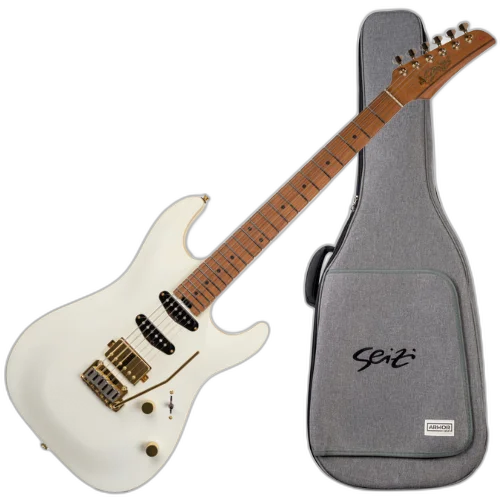 Guitarra Seizi Katana Angel HSS White Storm com Corpo Mogno Captadores Seizi Jutsu ALNICO V HSS e Ponte Flutuante 10361195