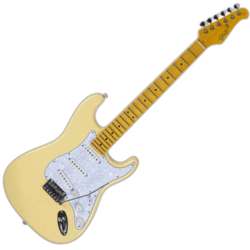 Guitarra Seizi Vintage Shinobi Ozielzinho Rising Sun SSS Cream com Corpo Basswood Captadores Seizi Jutsu ALNICO V SSS e Ponte Flutuante 10361141