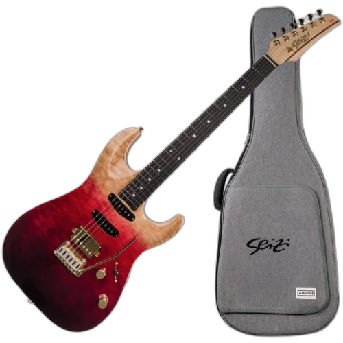 Guitarra Seizi Katana Angel HSS Tokyo Burst com Corpo Quilted Maple sobre Mogno Captadores Seizi Jutsu ALNICO V HSS e Ponte Flutuante 10361193