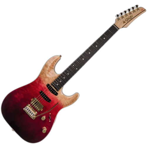 Guitarra Seizi Katana Angel HSS Tokyo Burst com Corpo Quilted Maple sobre Mogno Captadores Seizi Jutsu ALNICO V HSS e Ponte Flutuante 10361193