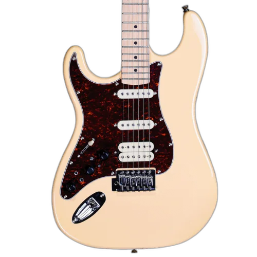 Guitarra Michael Rocker Canhota CR Cream com Captadores Humbucker Equalizador Integrado e Afinador