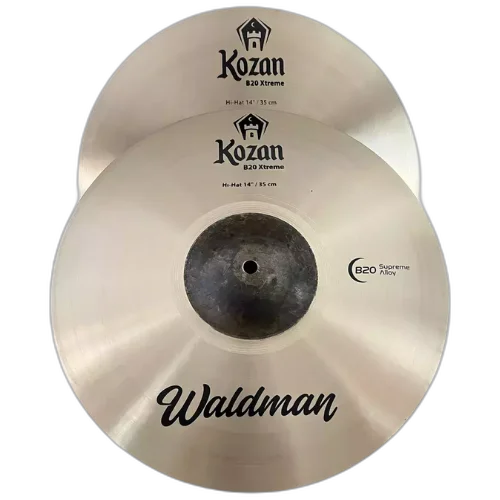 **Kit de Pratos Bateria Waldman Kozan KOZ-141620/B 14" 16" 20" com Liga B20 Som Equilibrado e Versátil Acabamento Natural Bronze