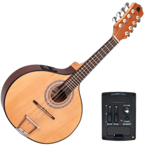Bandolim Eletroacústico Marquês BND146 NS EQ Natural Fosco com Captador Ativo EQ UK-300T 2 Bandas Corpo Laminado Braço Cedro e Escala Rosewood