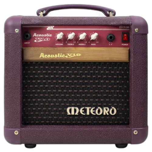 Amplificador Meteoro Acoustic V10 10W 6 Polegadas para Violão Eletroacústico com Falante 6" Acabamento Primoroso em Courvin Especial Vermelho