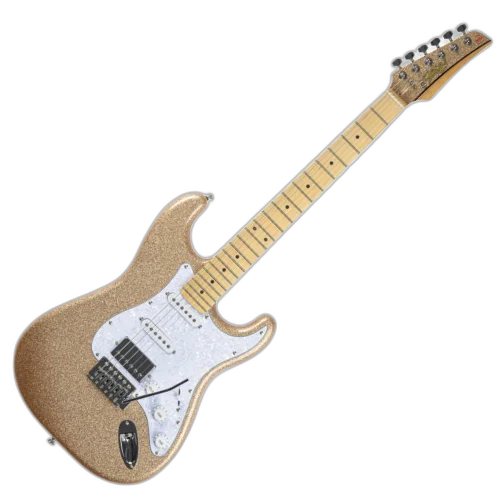 Guitarra Seizi Fun Katana Musashi HSS Desert Gold Sparkle Captadores Chidori HSS Ponte Tremolo e Bag 10360988