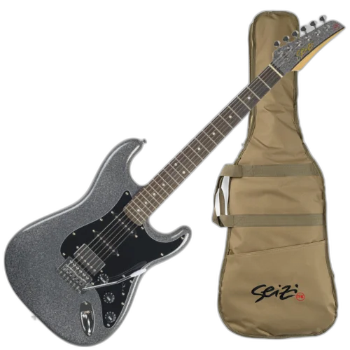 Guitarra Seizi Fun Katana Musashi HSS Space Grey Sparkle Captadores Chidori HSS Ponte Tremolo Escudo Preto e Bag 10361146