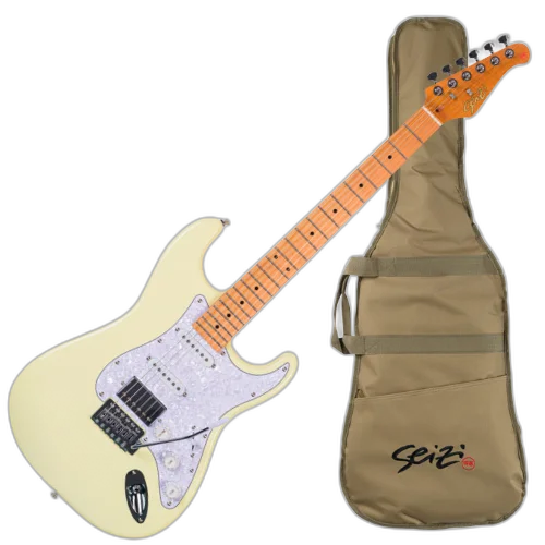 Guitarra Seizi Fun Vintage Budokan HSS Olympic White Captadores Chidori HSS Ponte Tremolo e Bag 10361265