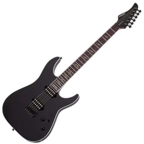 Guitarra Schecter Reaper-6 Custom Gloss Black com Corpo em Mogno Braço Maple Bolt-on Perfil Thin Escala em Ébano com Captadores Schecter Diamond Razor HH Ponte TonePros Tune-O-Matic 2177