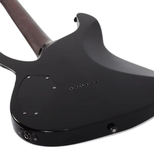 Guitarra Schecter Reaper-6 Custom Gloss Black com Corpo em Mogno Braço Maple Bolt-on Perfil Thin Escala em Ébano com Captadores Schecter Diamond Razor HH Ponte TonePros Tune-O-Matic 2177