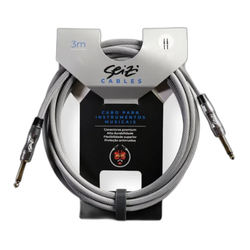 Cabo Seizi Cable Energy P10 x P10 Silver Grey 3m para Guitarra Violão Contrabaixo Ukulele 10360994