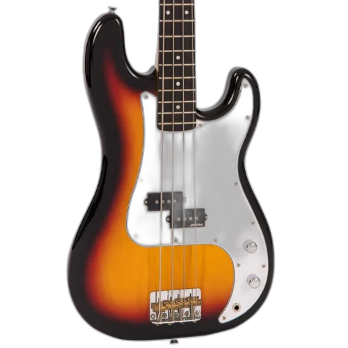 Contrabaixo Vintage Reissued V4SB P-Bass Sunset Sunburst com Corpo Poplar Oriental Braço Hard Maple Parafusado Escala Rosewood Captador Wilkinson Split-Coil Alnico V Ponte Wilkinson Compensada