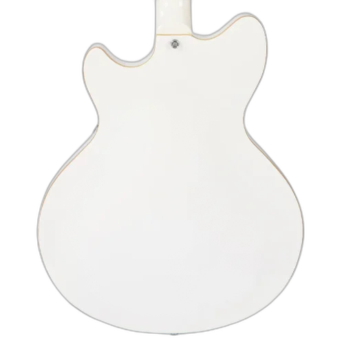 Guitarra Vintage Revo VRS 550 AW Custom Supreme Semi-Acústica Arctic White com Corpo Maple Braço Maple Escala Jatobá 22 Trastes 3 Captadores Alan Entwistle Toaster RT64 Ponte Roller Vibrato Vintage