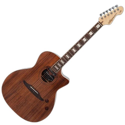 Violão Vintage VRE 900 AC Revo Elektra Eletroacústico Acacia Silk com Corpo Acacia Tampo Acacia Braço Maple Parafusado Escala Rosewood 20 Trastes Captador Alan Entwistle Astrosonic Pré-amplificador com 5-Way Rotary Selector