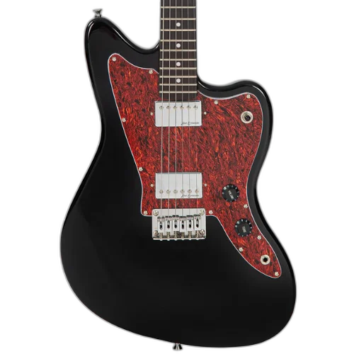 Guitarra Vintage V50 Coaster Series Gloss Black com Corpo Basswood Braço Maple Escala Rosewood 22 Trastes 2 Humbuckers Entwistle Ponte Hardtail