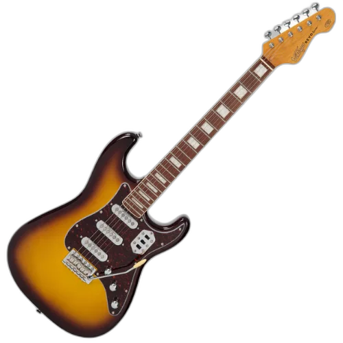Guitarra Vintage Revo Series Deluxe Cappuchino com Corpo Okoume Braço Maple Escala Jatobá 22 Trastes 3 Captadores Entwistle Astrosonic Ponte Vibrato Wilkinson