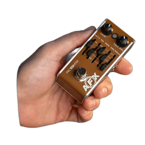 Pedal Fishman AFX PRO EQ Acoustic Mini Preamp PRO-AFX-EQ2 com Equalizador 5 Bandas e Low Cut