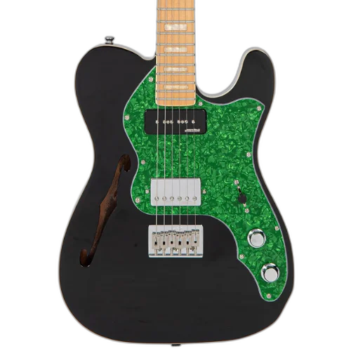 Guitarra Vintage V72 Reissued Boulevard Black com Corpo Alder Braço Maple Escala Maple 22 Trastes Captadores Wilkinson Platinum Ponte Hardtail WVFS