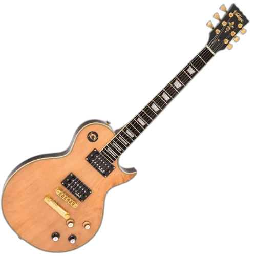 Guitarra Vintage V100MP Reissued Natural Maple Gloss com Corpo Mogno Braço Mogno Escala Rosewood 22 Trastes 2 Humbuckers Wilkinson Ponte TOM