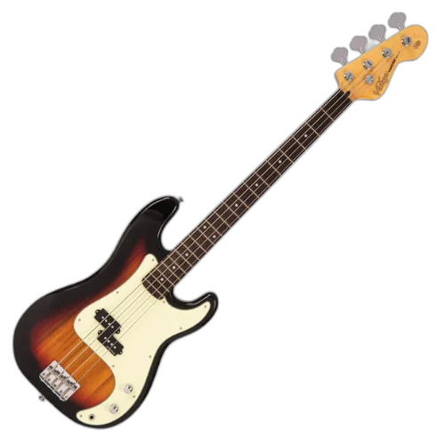 Contrabaixo Vintage V40 Coaster Series 3-Tone Sunburst com Corpo Paulownia Braço Maple Escala Rosewood 20 Trastes Captador Split Coil Entwistle Ponte 4 Saddle