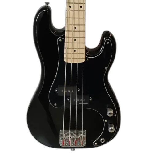Contrabaixo Vintage V30 Maple Coaster Series Gloss Black com Corpo Paulownia Braço Maple Escala Maple 20 Trastes Captador Split Coil Entwistle Ponte P-Bass