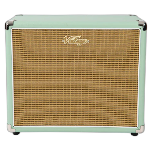 Gabinete Vintage 10" Mint Green 1x10 Extension Cabinet com 1 Speaker 10" Corner Protectors Metalicos Pés de Borracha