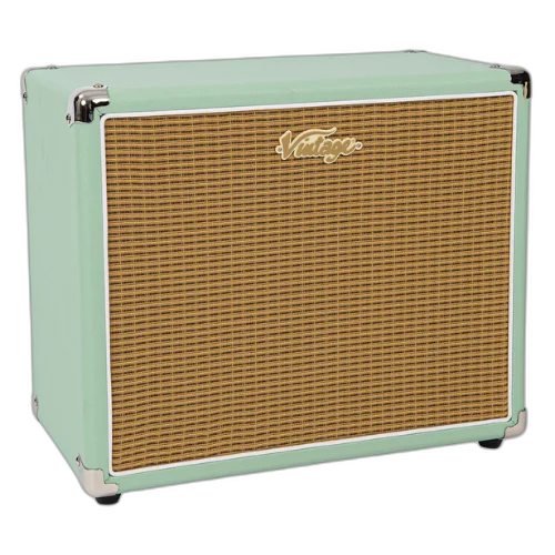 Gabinete Vintage 10" Mint Green 1x10 Extension Cabinet com 1 Speaker 10" Corner Protectors Metalicos Pés de Borracha