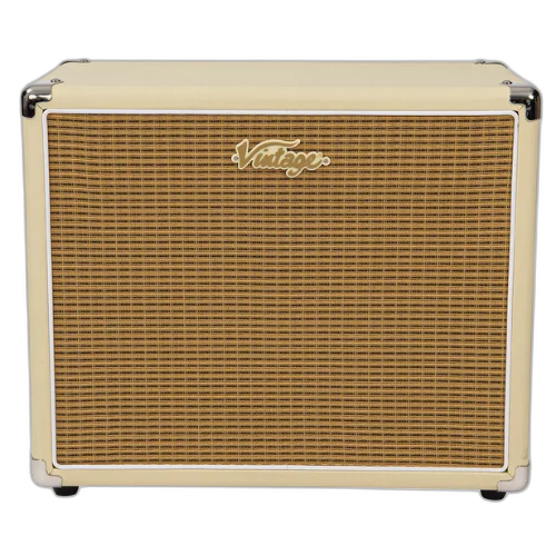 Gabinete Vintage 10" Vintage White 1x10 Extension Cabinet com 1 Speaker 10" Corner Protectors Metálicos Pés de Borracha