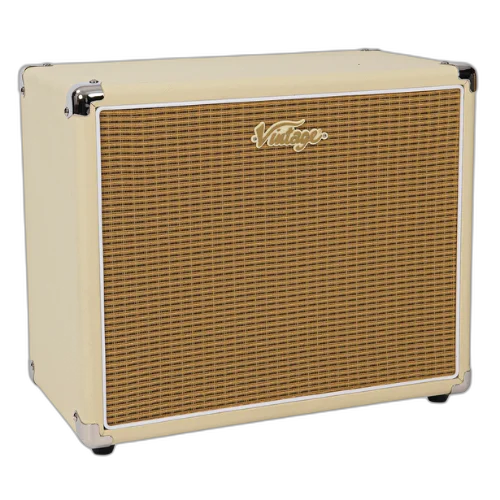Gabinete Vintage 10" Vintage White 1x10 Extension Cabinet com 1 Speaker 10" Corner Protectors Metálicos Pés de Borracha