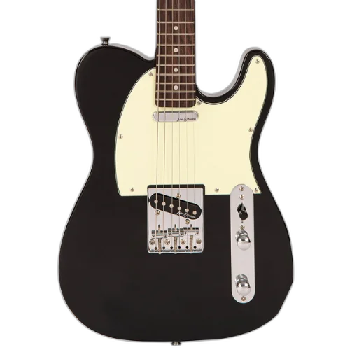 Guitarra Vintage V20 Coaster Series Pack Gloss Black com Corpo Paulownia Braço Maple Escala Rosewood 22 Trastes 2 Captadores Single Coil Entwistle Ponte Hardtail