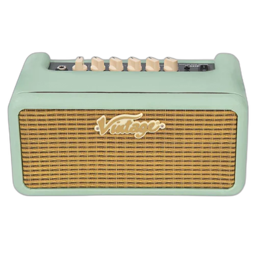 Amplificador Vintage Retro 15W DSP Mint Green com 2x3" Speakers 8 Amp Models 4 Efeitos Pré-amplificador USB e Ext Speaker Out