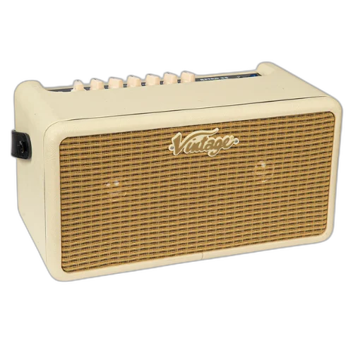 Amplificador Vintage Retro 25W DSP Vintage White com 2x5" Speakers 8 Amp Models 6 Efeitos USB Recording e Ext Speaker Out