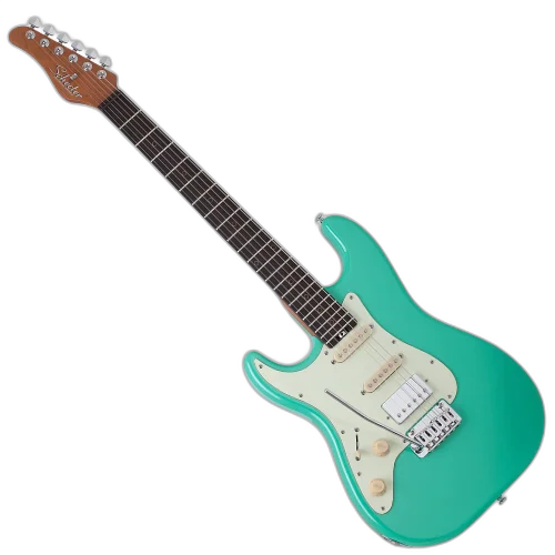 Guitarra Schecter Nick Johnston Traditional HSS LH Atomic Green Canhota com Corpo Alder Braço Roasted Maple Escala Ebony 22 Trastes X-Jumbo Captadores HSS Ponte Tremolo 1543