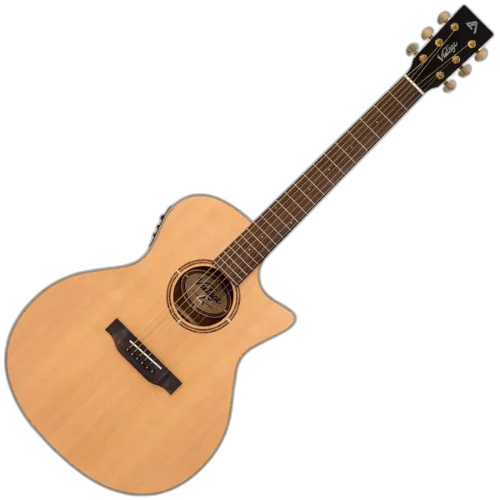 Violão Vintage Virtuoso Rory Evans Natural Eletroacústico com Tampo Spruce Sólido Corpo Acacia Braço Mogno Escala Pau Ferro 21 Trastes Fishman Presys Blend