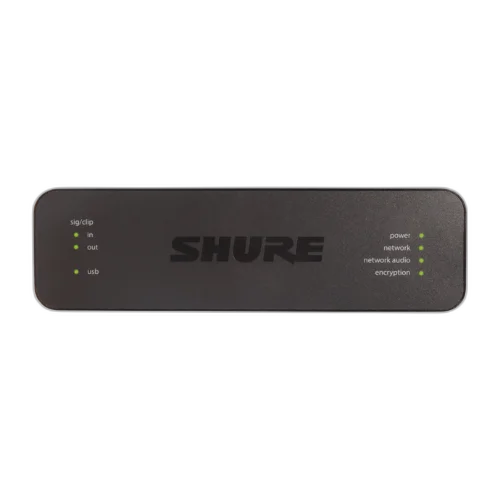 Interface Shure ANIUSB MATRIX USB/Dante com Mixer Matriz 4x2 Canais PoE+ Entrada/Saída Analógica e USB para Conferência