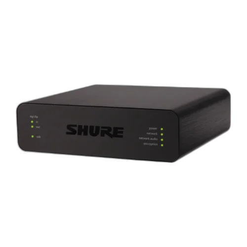 Interface Shure ANIUSB MATRIX USB/Dante com Mixer Matriz 4x2 Canais PoE+ Entrada/Saída Analógica e USB para Conferência