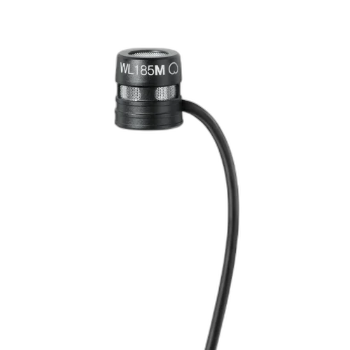 Microfone Shure WL185M Cardioide Lapela Discreto Preto com Conector LEMO3 TQG Presilha Fixação Windscreen e Bolsa de Transporte