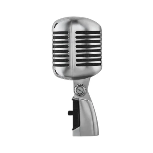 Microfone Shure 55SH Series II Unidyne Vocal Dinâmico Cardioide Clássico Cromado com Shock Mount Integrado Suporte Giratório e Construção Metálica Robusta