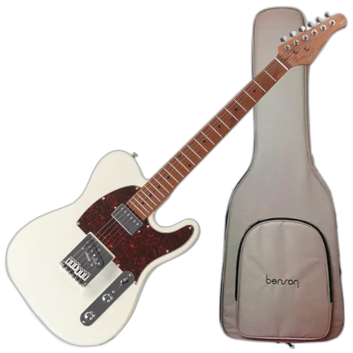 Guitarra Benson Hardy HD 905 OWT TT Olympic White TT com Corpo Alder Braço Roasted Maple Parafusado Escala Roasted Maple 22 Trastes Captadores Wilkinson Humbucker e Bag