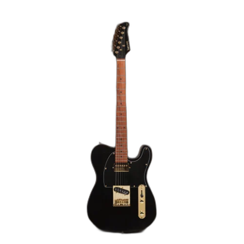 Guitarra Benson Hardy HD 905 BK BK MH Gold com Corpo Alder Braço Roasted Maple Parafusado Escala Roasted Maple 22 Trastes Captadores Wilkinson Humbucker e Bag