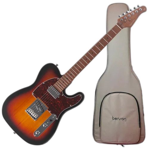 Guitarra Benson Hardy HD 905 M 3TS TT Chrome com Corpo Alder Braço Maple Parafusado Escala Maple 22 Trastes Captadores Wilkinson HS e Bag