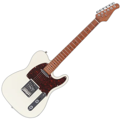 Guitarra Benson Hardy HD 904 OWT TT Olympic White TT com Corpo Alder Braço Roasted Maple Parafusado Escala Roasted Maple 22 Trastes 2 Captadores Single Coil Wilkinson Alnico e Bag