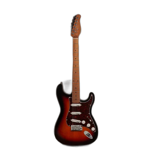 Guitarra Benson Hardy HD 901 3TS TTPG 3 Tone Sunburst com Captadores Wilkinson Alnico 5 Single-Coil Ponte Wilkinson Tremolo 2 Pivôs Pickguard Tortoise e Bag