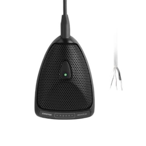 Microfone Shure MX392/O Microflex de Mesa Condensador Omnidirecional com Chave de Membrana Silenciosa Programável Indicador LED Lógica TTL Entrada e Saída Pré-amplificador e Cabo de Saída Inferior