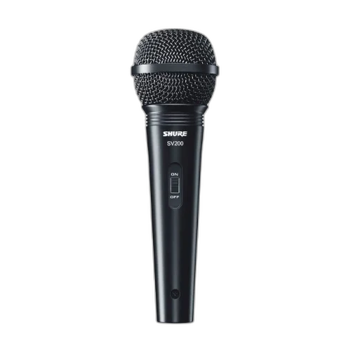 Microfone Shure SV200 Vocal Dinâmico Cardioide com Interruptor On/Off Cabo XLR-XLR Durável Globo Resistente Shock-Mount Interno Filtro Anti-Pop e Cachimbo
