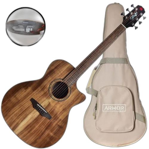 Violão Eletroacústico Seizi Supreme Ryu Cutaway Koa com Tampo Koa Sólido Pré Fishman Sonitone e Bag Armor 10360355